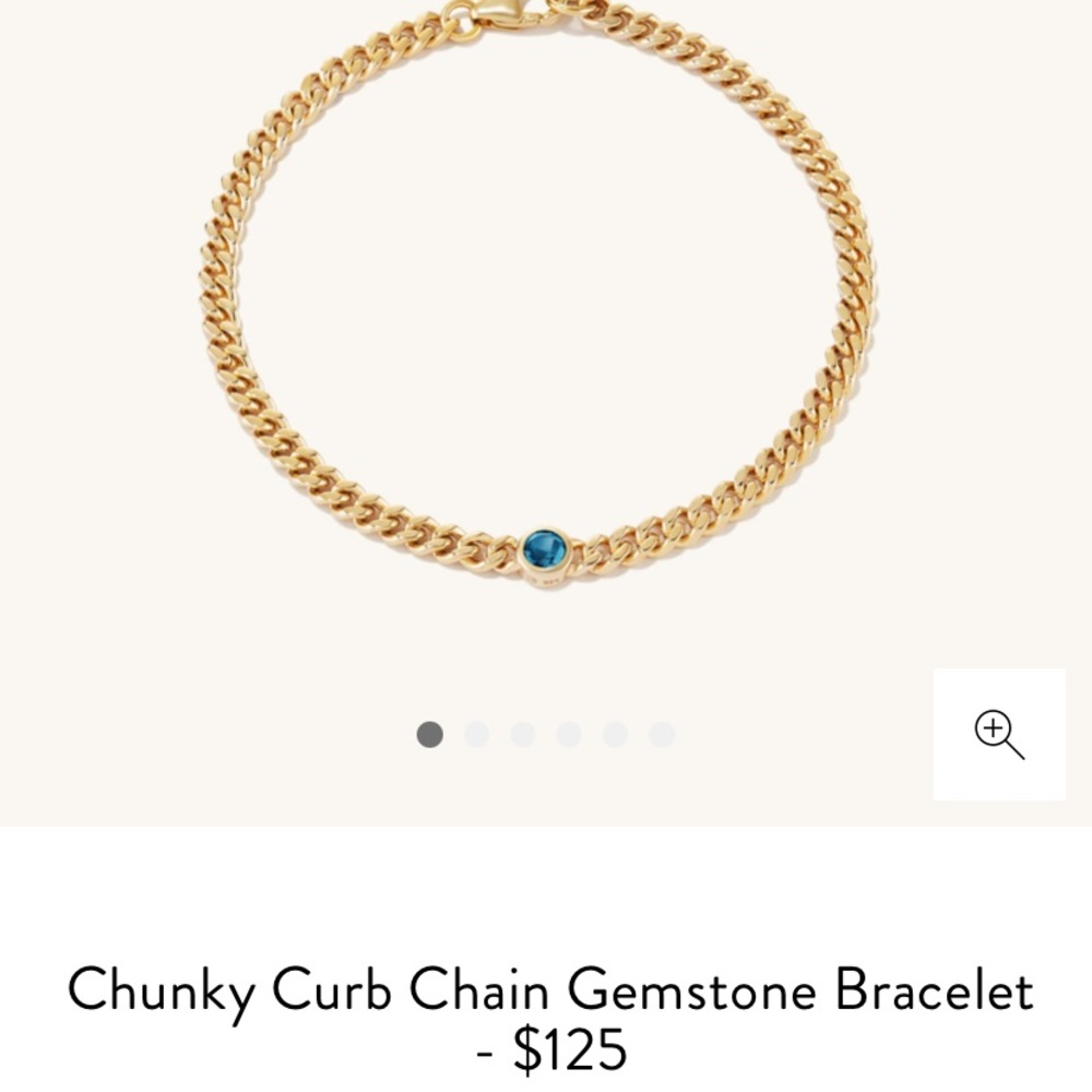 Mejuri Chunky Curb Chain Gemstone Bracelet